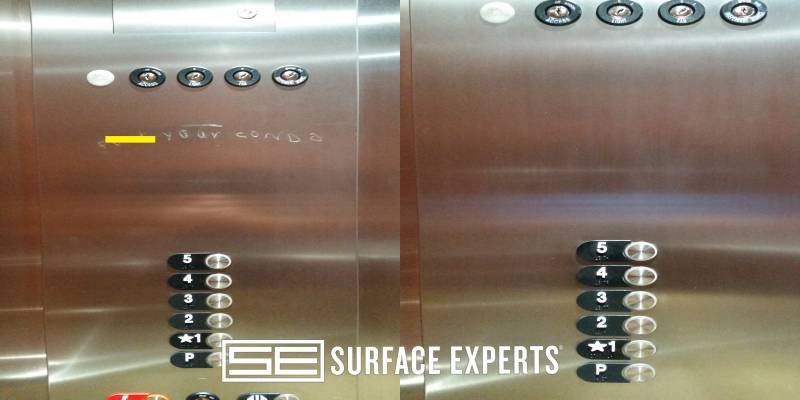 Stainless Steel Elevator Panel Scratches Repair Portland