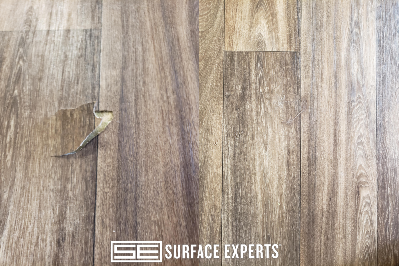 Repair Samples For Surface Experts Of, How To Fix A Rip In Vinyl Flooring